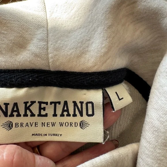 Naketano Oatmeal Heather Hoodie Sweatshirt with rope details - Picture 12 of 16